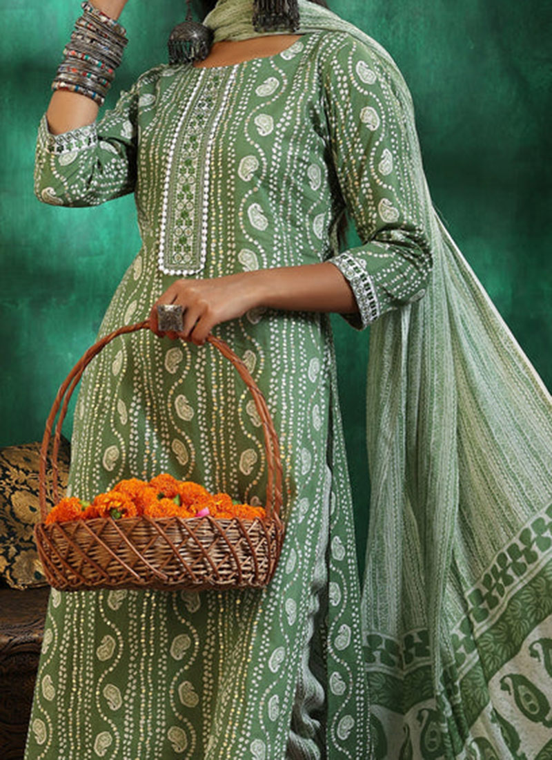 Surfie Green Pant style Straight Pure Cotton Satin main image 0