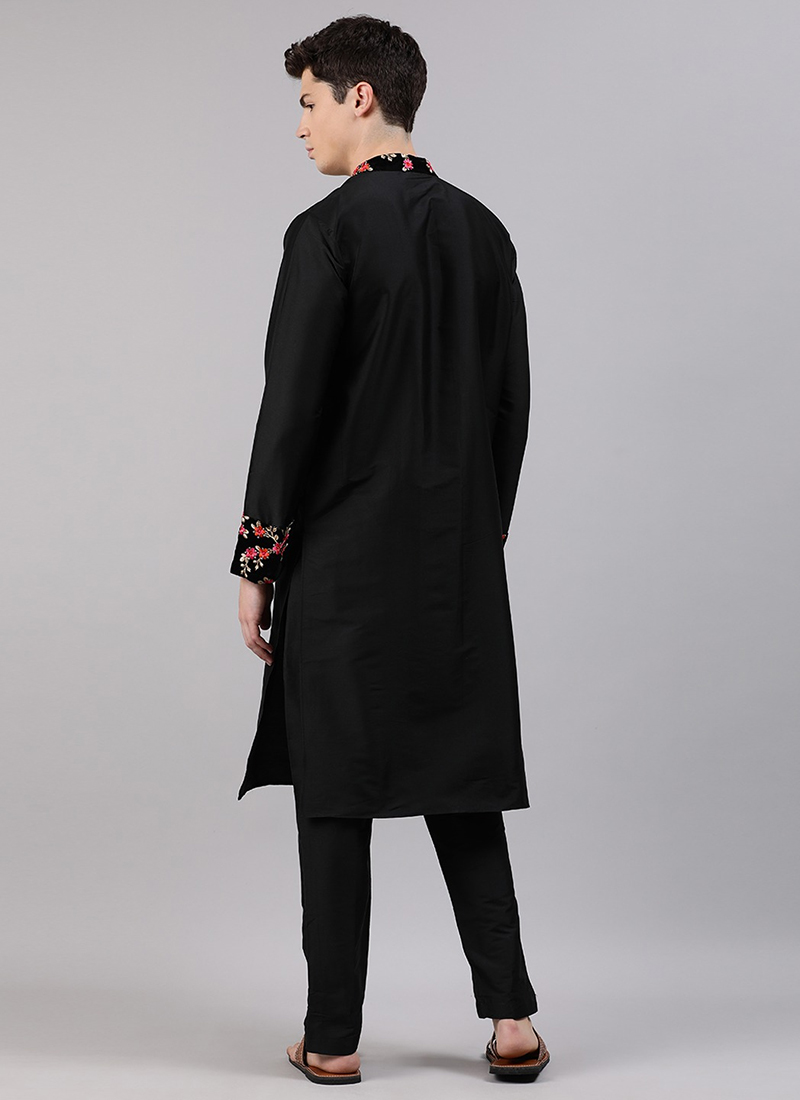 Shop Ethnovog Black Narrow Straight Pant Suit Party Wear Online at Best