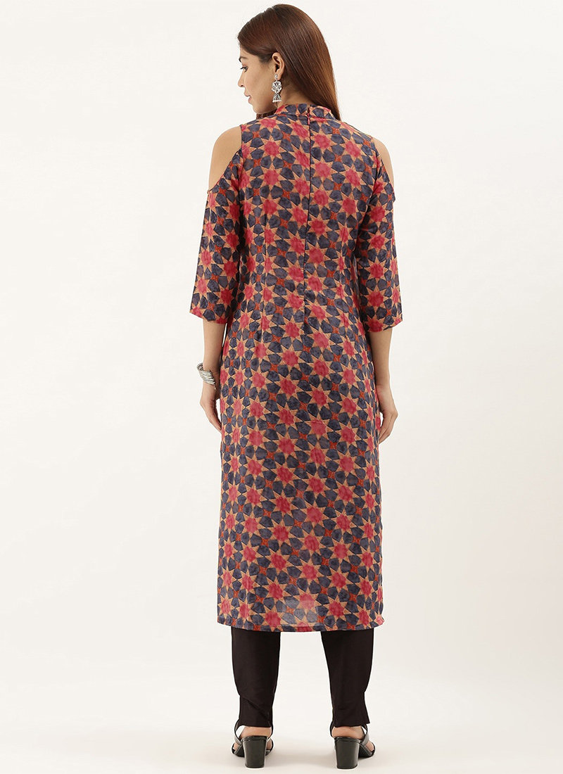 Shop Collar Neck Multicoloured Straight Pant Kurta Set After Six Wear Ready to wear dresses