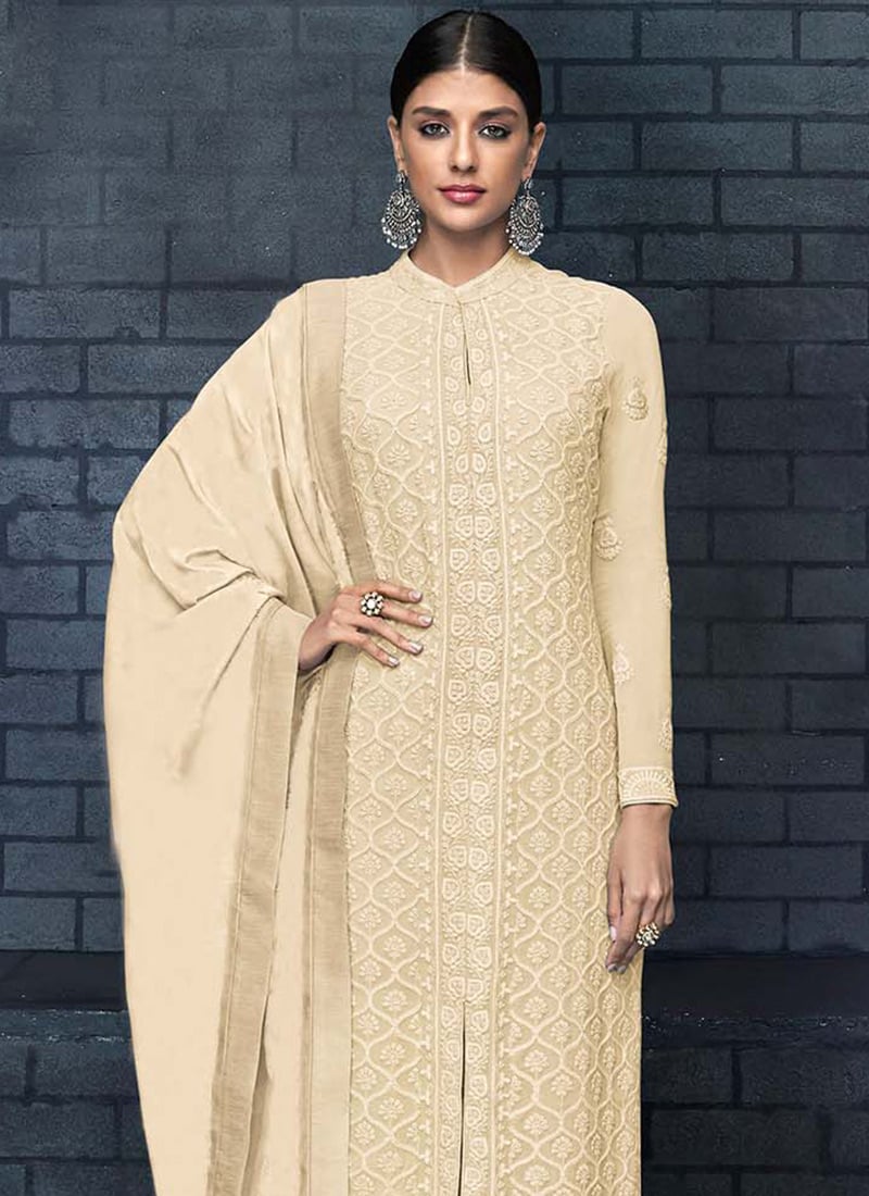 Traditional Party Wear Heavy Salwar Suit Rama Cotton Pant Straight