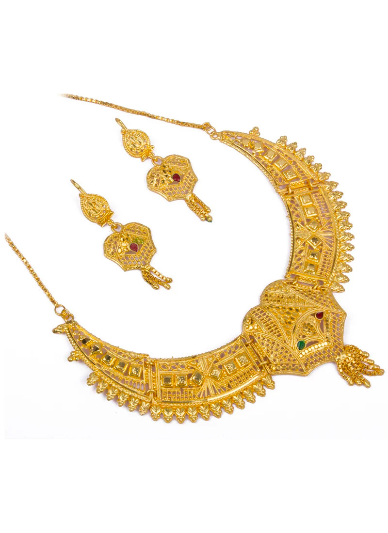 Buy Gold Necklace Set, Diwali , Ganesh Chaturthi , karva chauth , Navratri , Onam, necklace