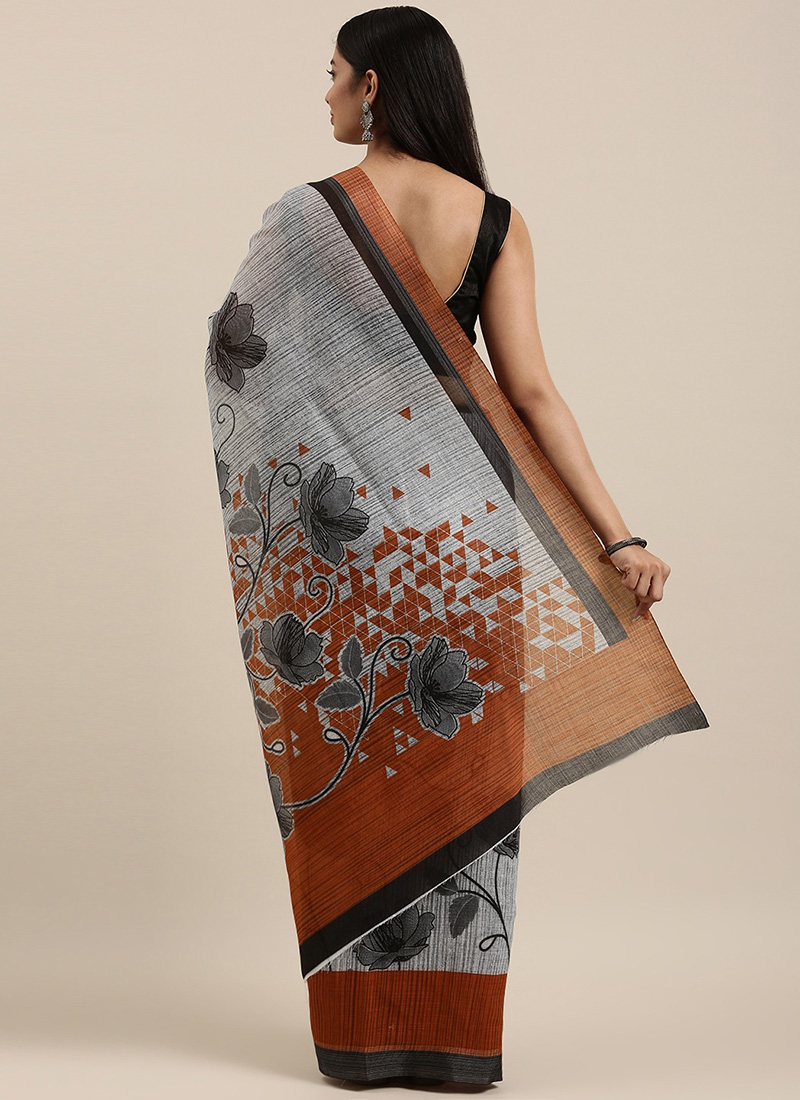 Cotton Cotton Linen Jacquard Saree main image 1