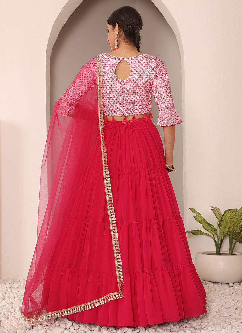 Off White Ombre Bridal Lehenga Set main image 0