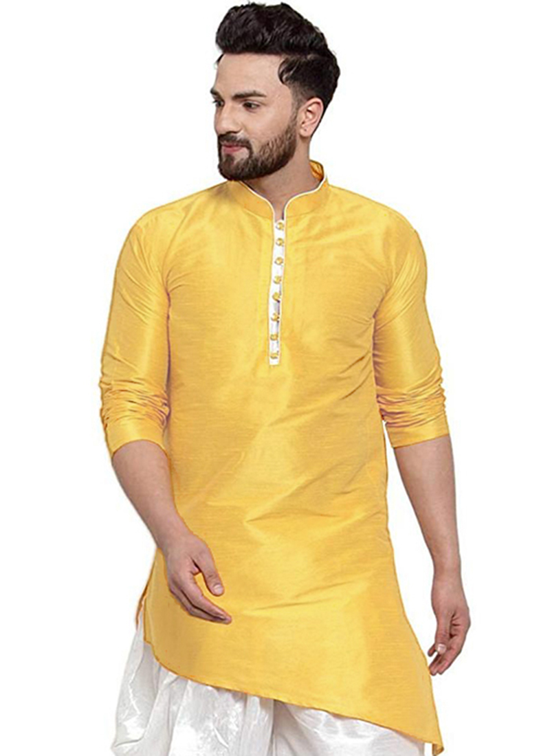 Royal Kurta Set Kurta & Churidaar da uomo in misto seta, Beige, One Size