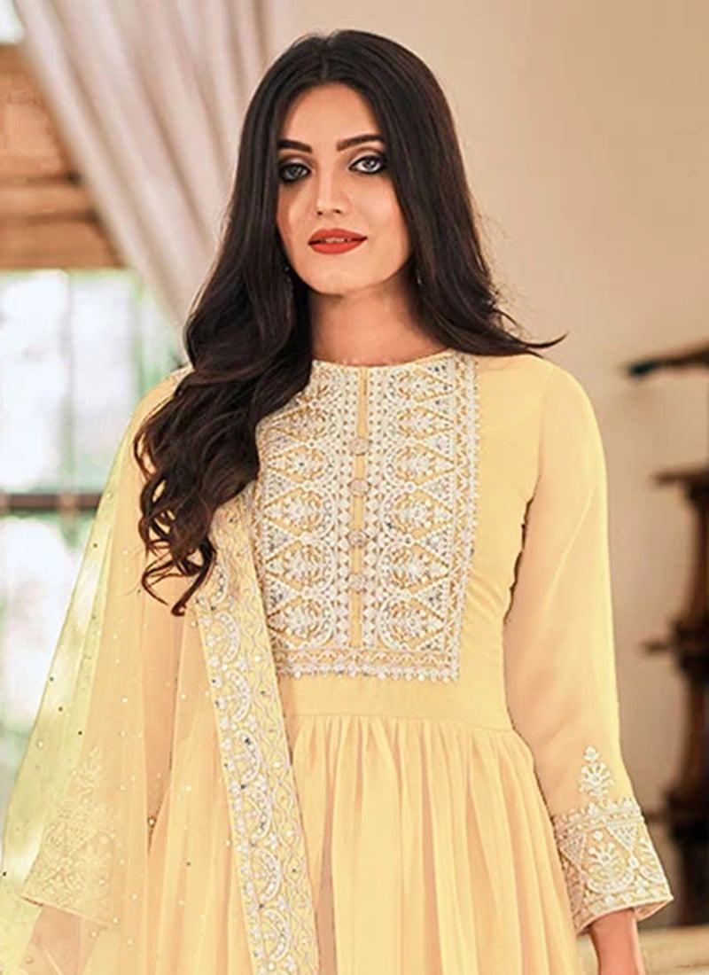 Turquoise Chinon & Georgette Designer Palazzo Salwar Suit