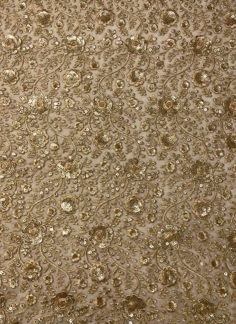 Buy Beige Embroidered Net Fabric Online at Best Price | Cbazaar