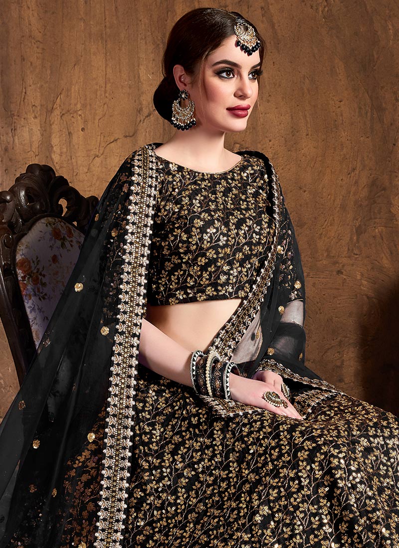 Black Art Silk Lehenga Choli main image 1