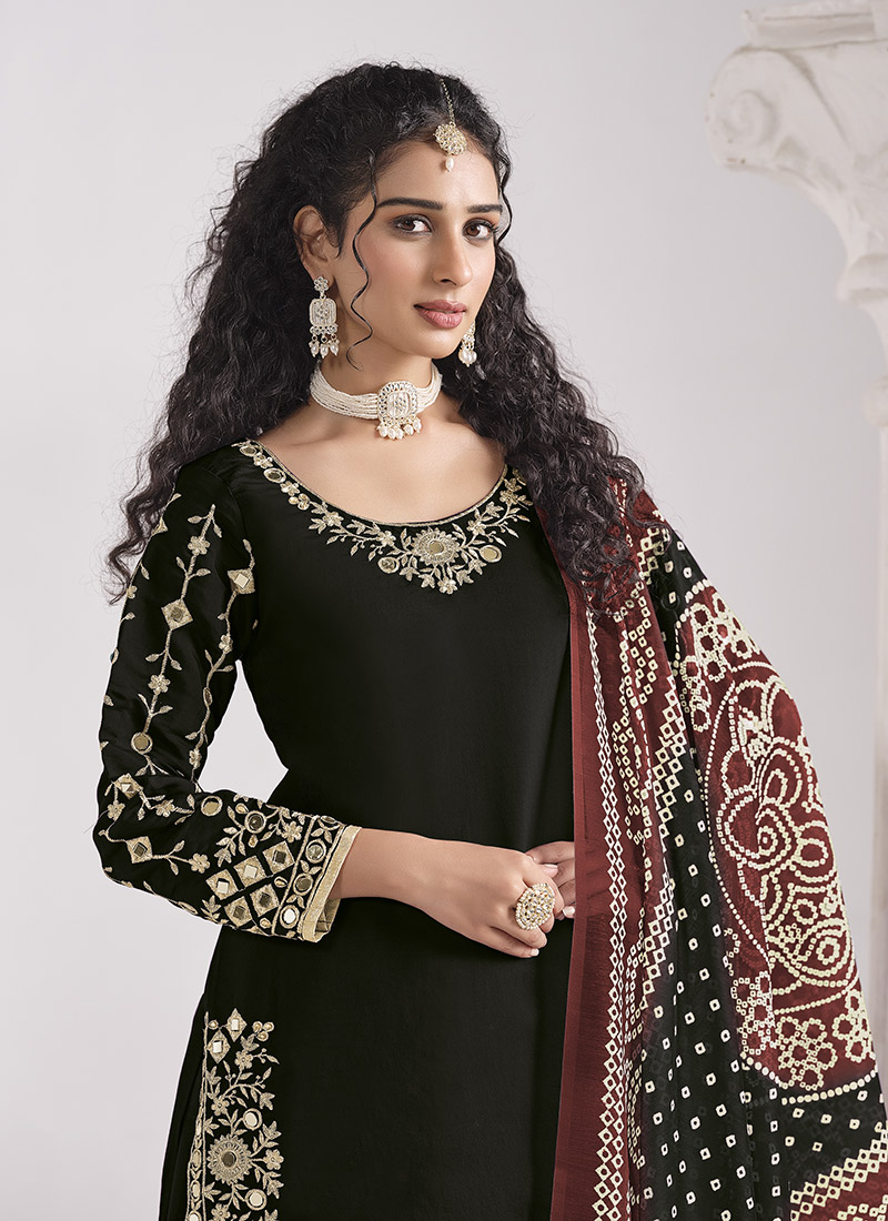 Embroidered mirror-work dhoti skirt set main image 1
