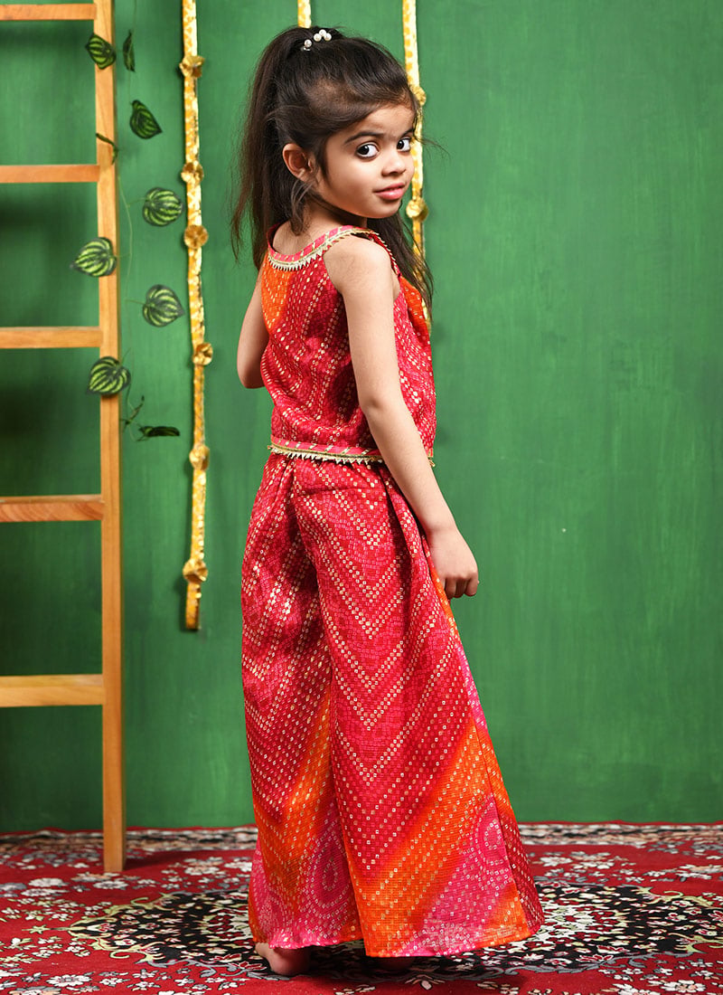 Gold white KURTA SET WITH PALAZZO PANTS