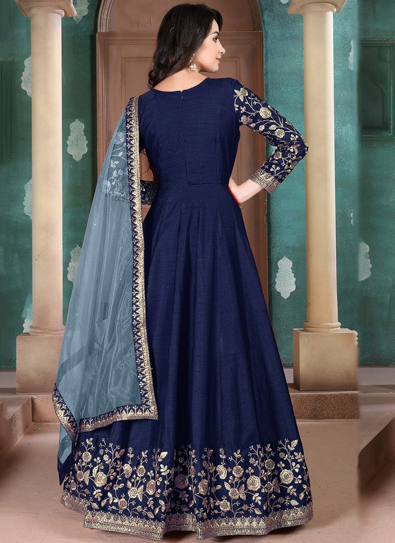 Meghnita Silk Embroidered Anarkali Suit
