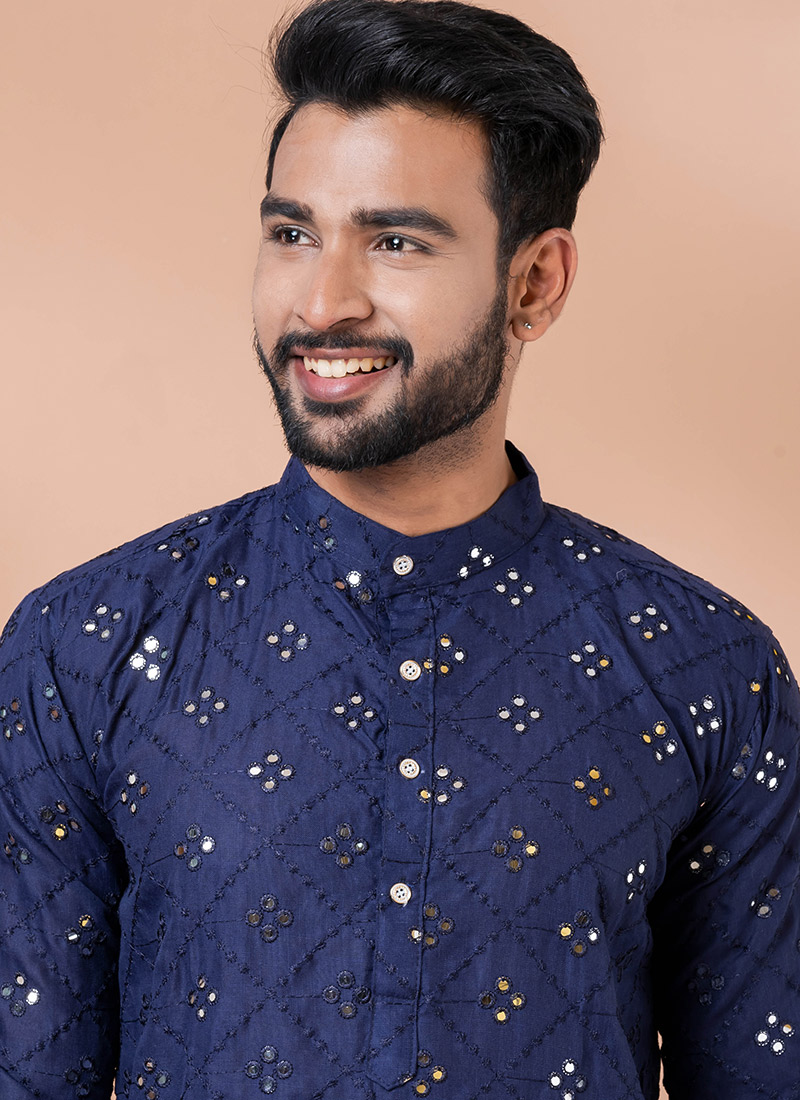 Ombre Printed Straight Kurta Pyjama for Men