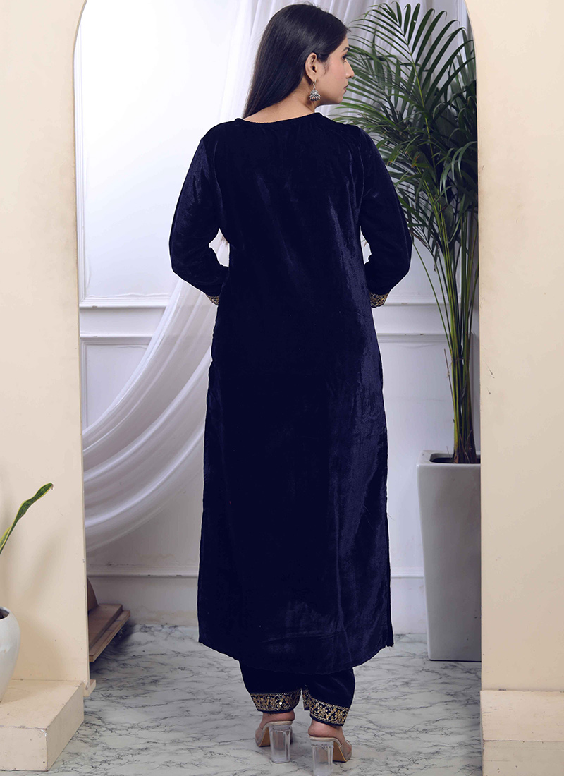 Maroon Kurta Velvet Pant