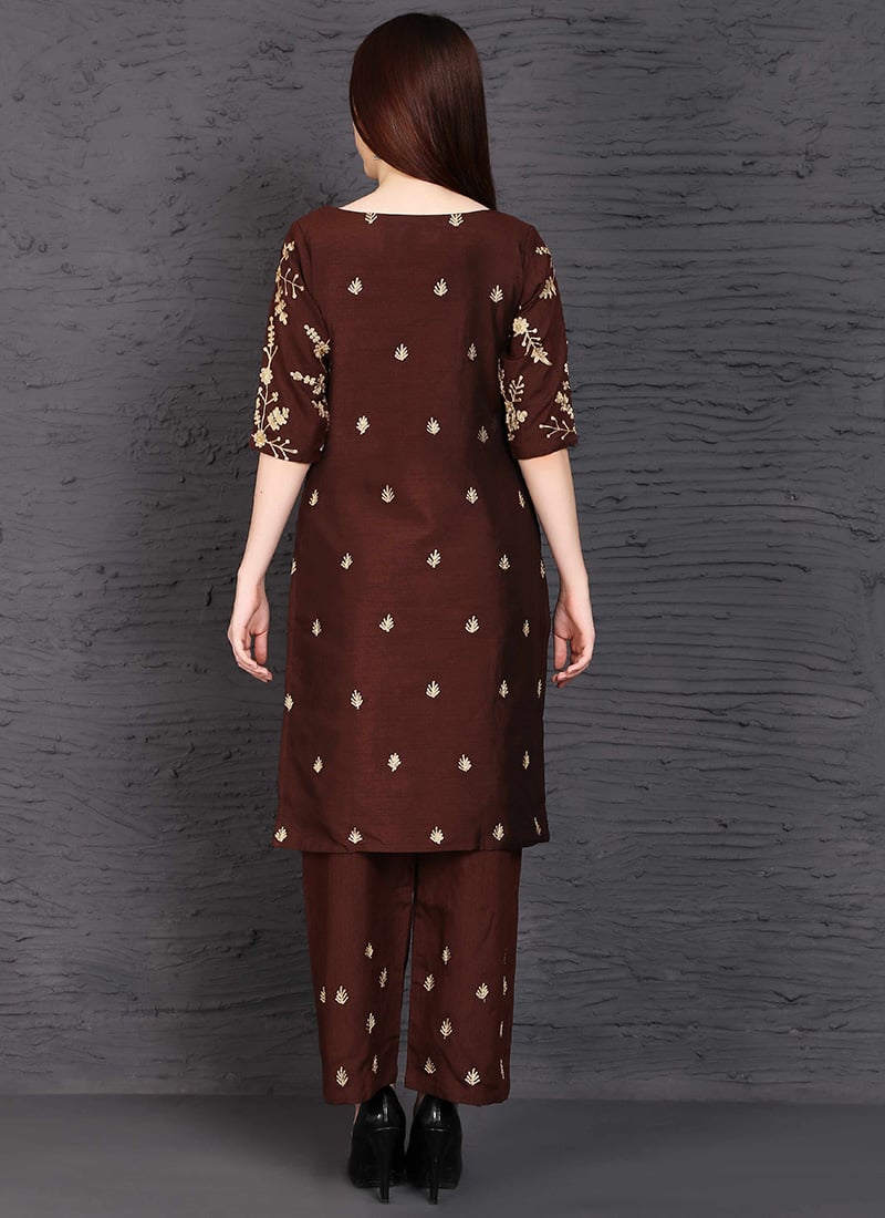 Trendy Traditional Party Wear Salwar Suit Black Viscose Silk Pant Straight main image 1