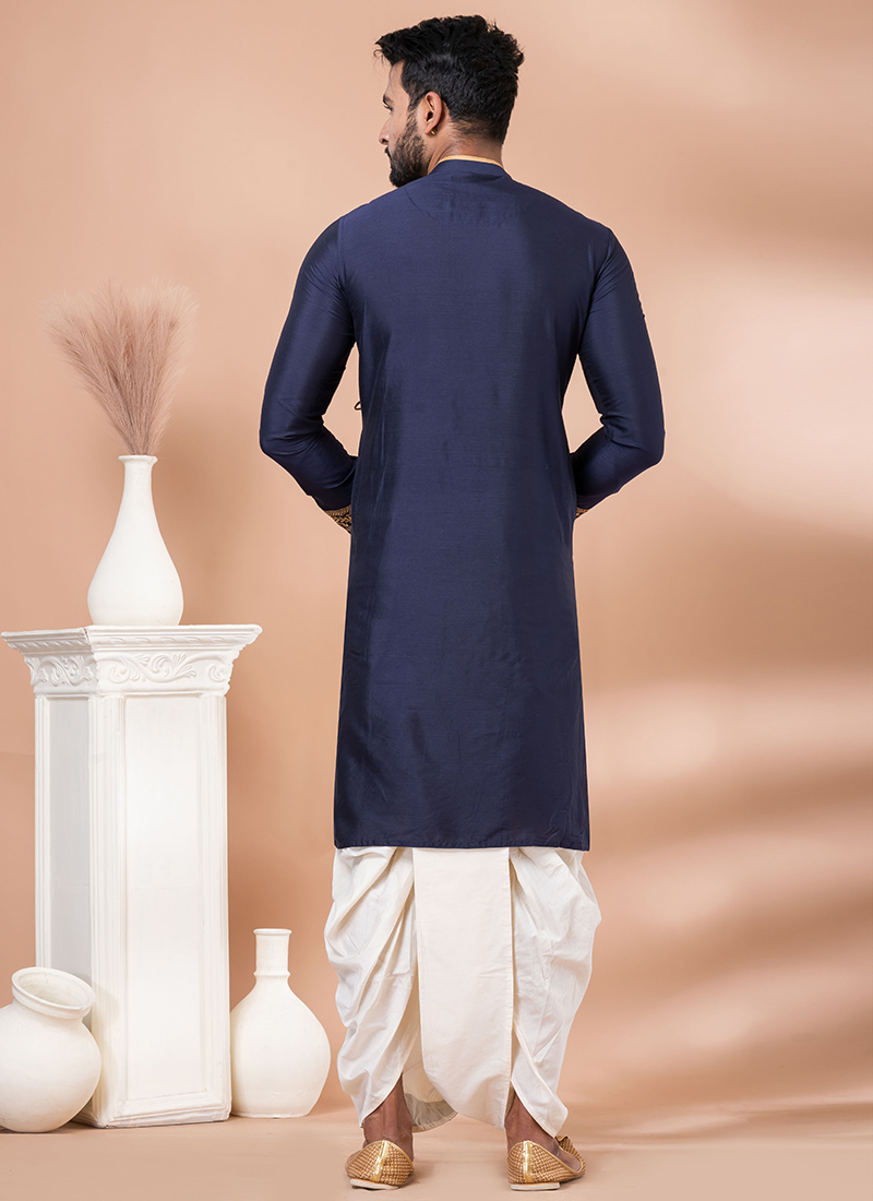 Navy Blue Kurta Imported Dhoti main image 1