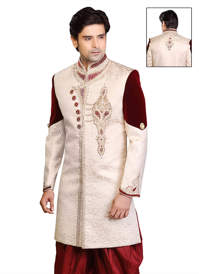 sherwani with dhoti style