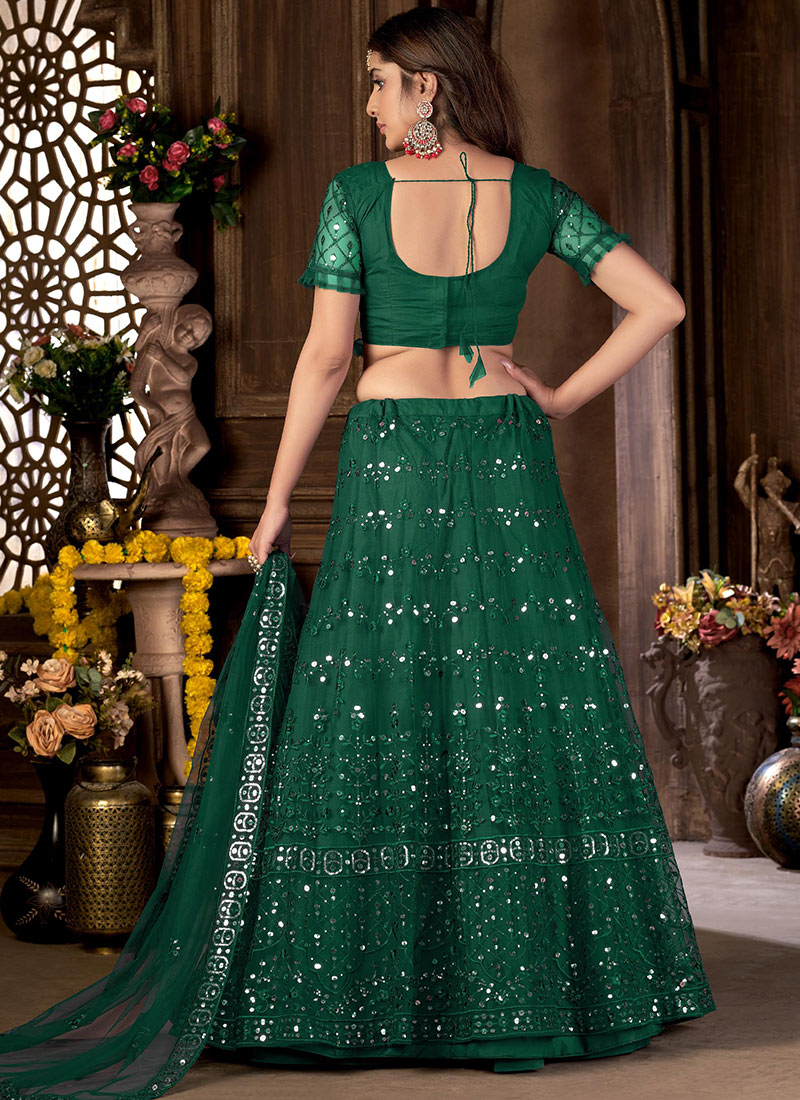 Designer Lehenga Choli with Embroidery and Mirror Peal Work by Shreekama