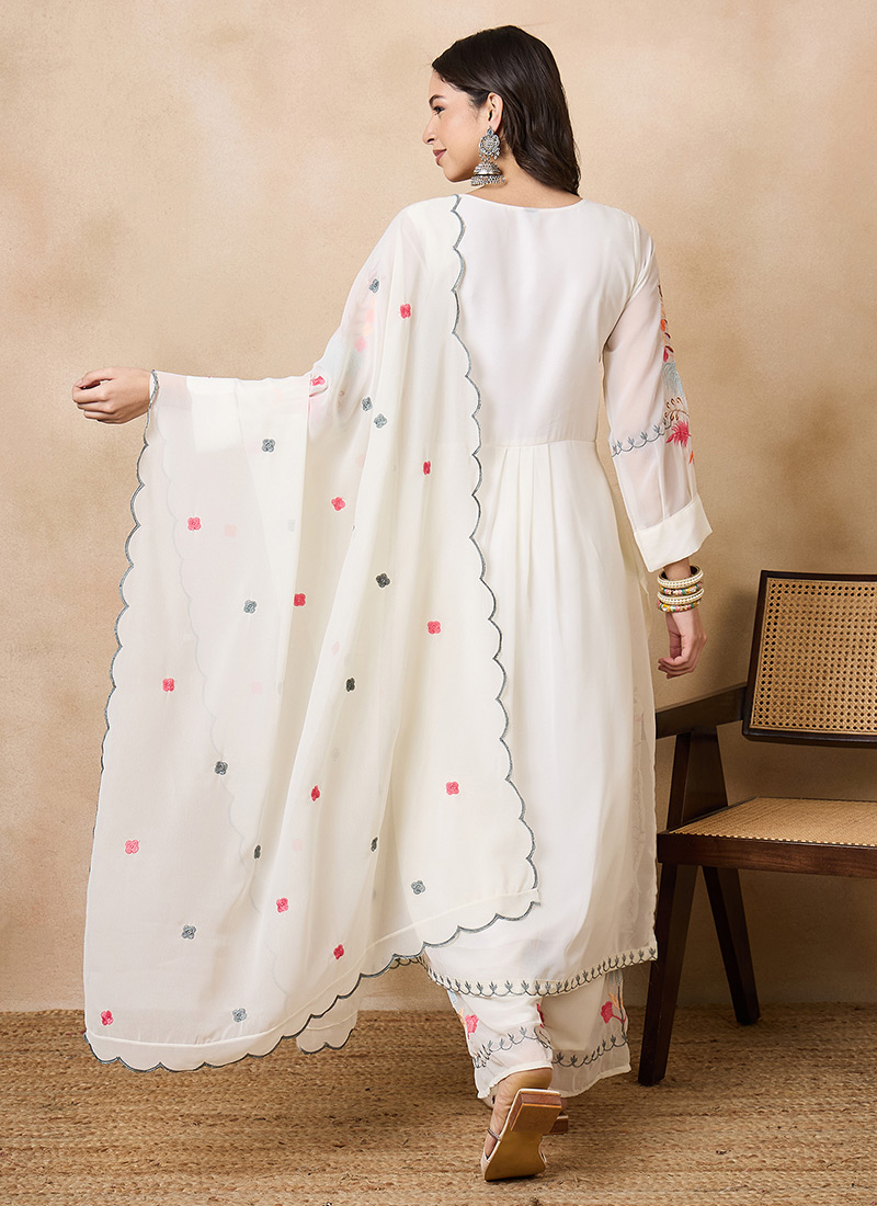 White Khadi Cotton Pant Salwar Suit
