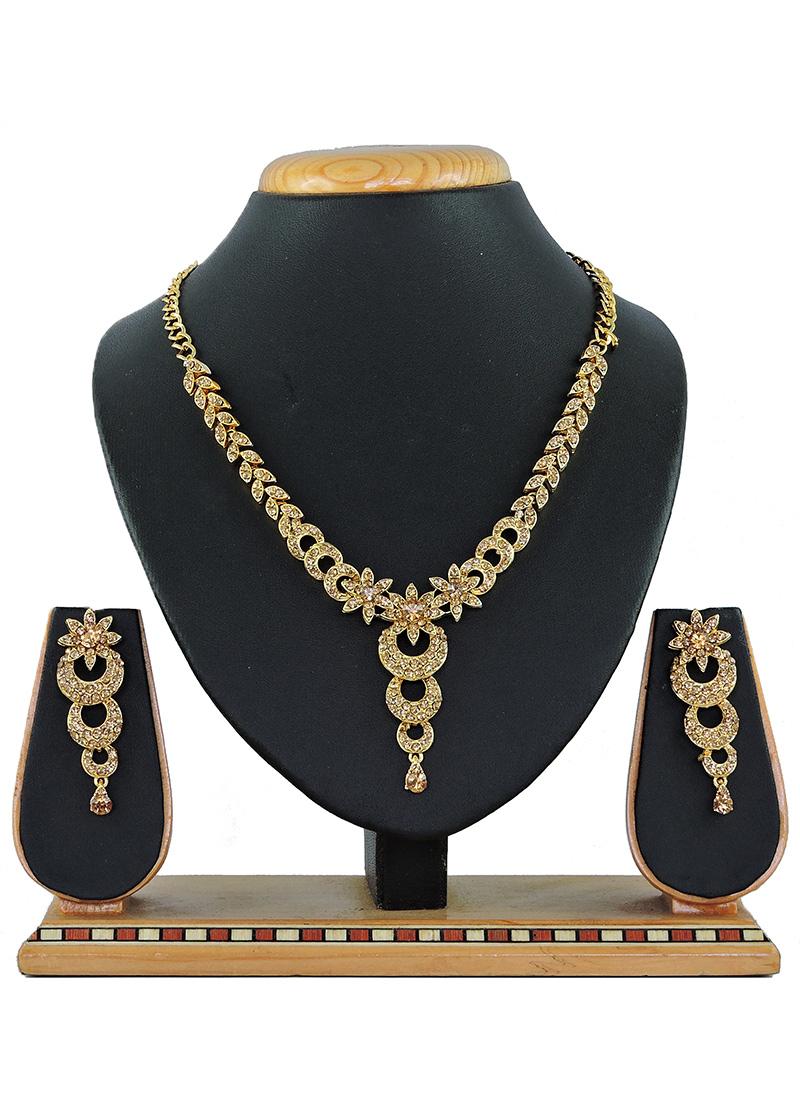 Buy Gold Necklace Set Party Wear, Stones, necklace Online Shopping