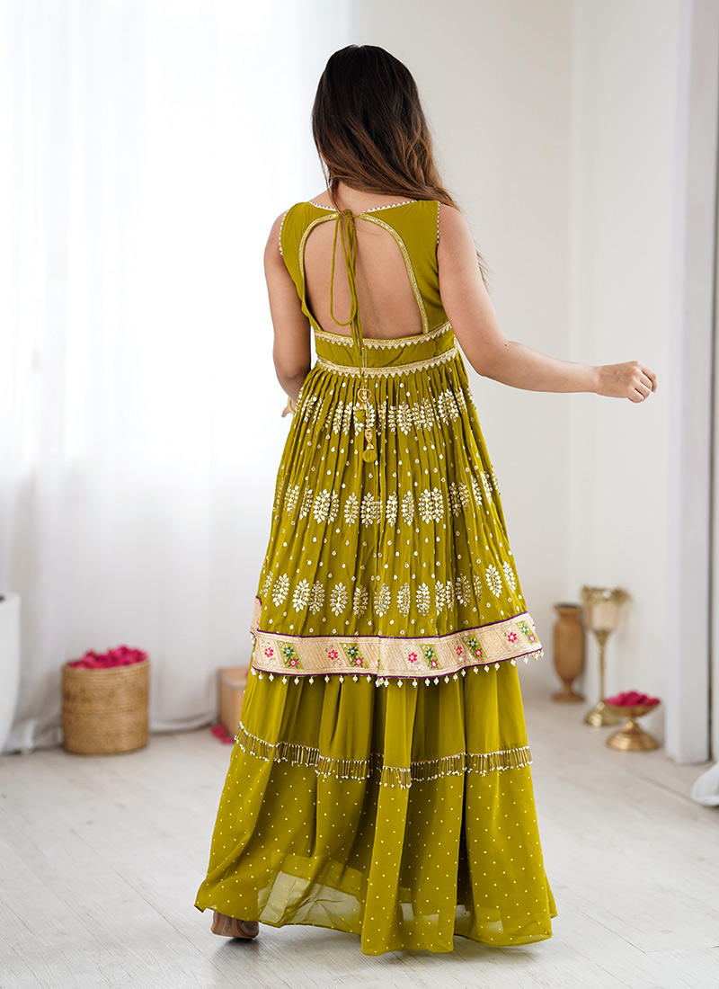 RFSS1824 - Foil Mirror Thread Embroidered Floral Printed Cotton Full Suit With Dupatta