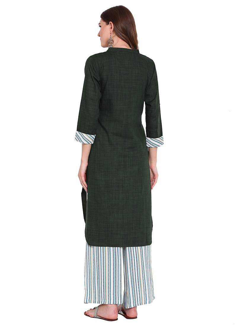 Buy Green Printed Kurta Palazzo Set After Six Wear, Printed, kurta palazzo set Online Shopping