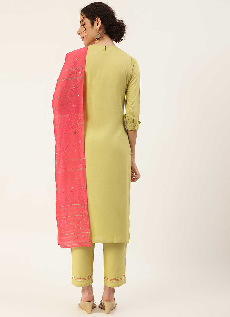 Buy Indian Ethnic Clothing Work Green Kurta Sets