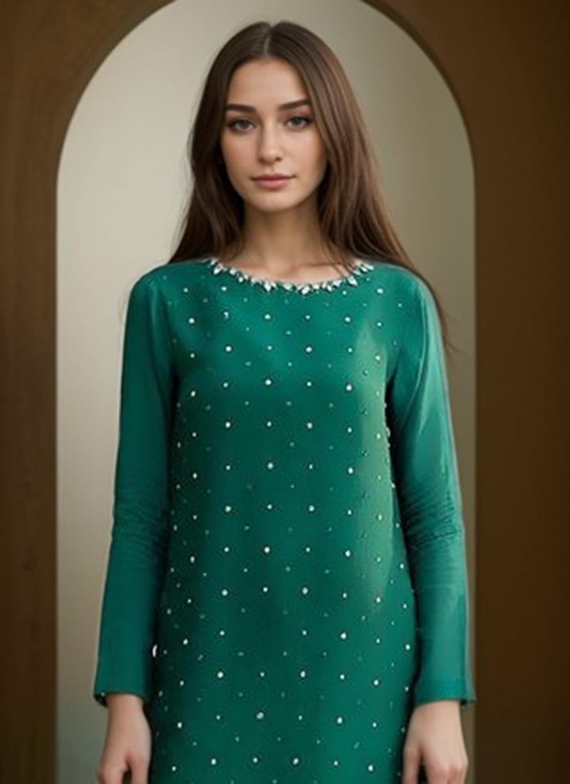 Seal Brown Palazzo style Suit Semi-Stitched Salwar Kameez