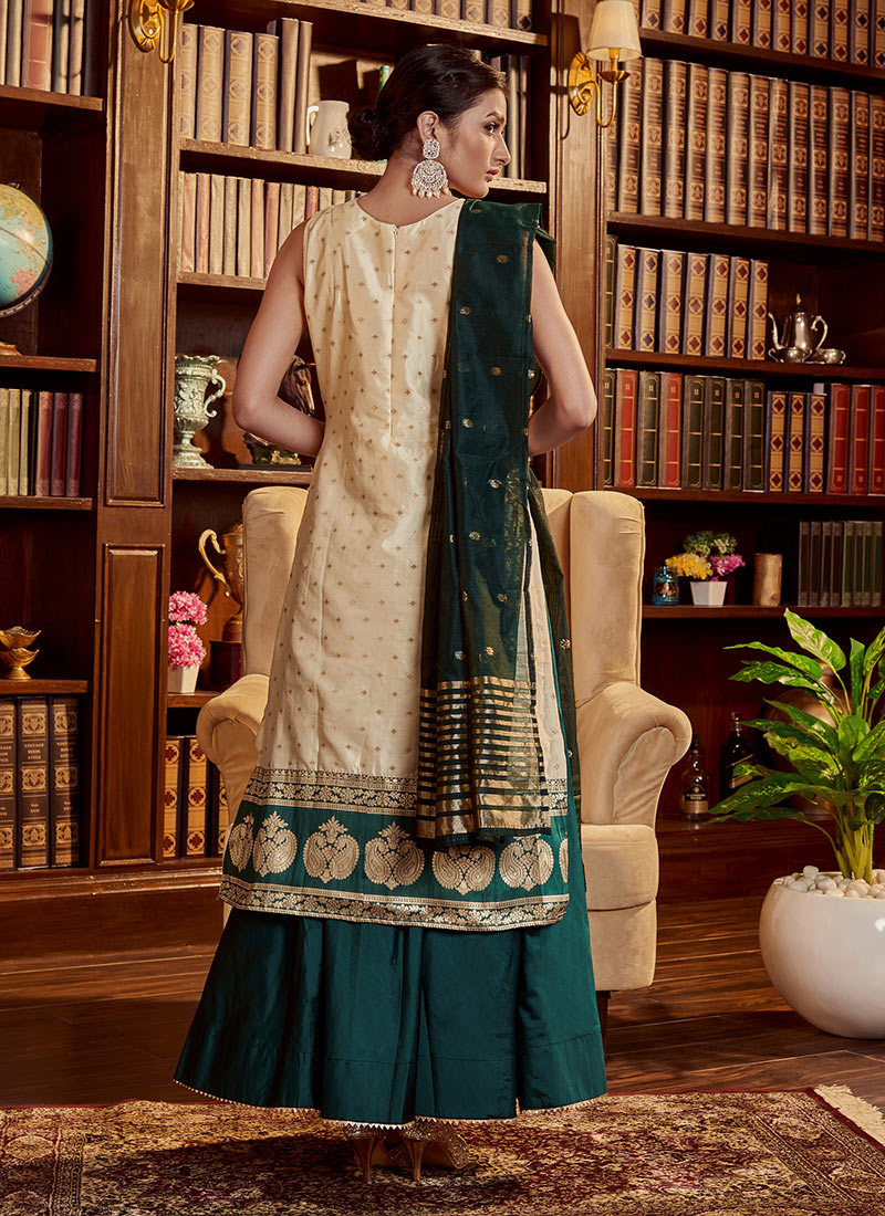Babyhug  Sleeveless Foil Printed Long Kurta with Lehenga and Dupatta - Maroon