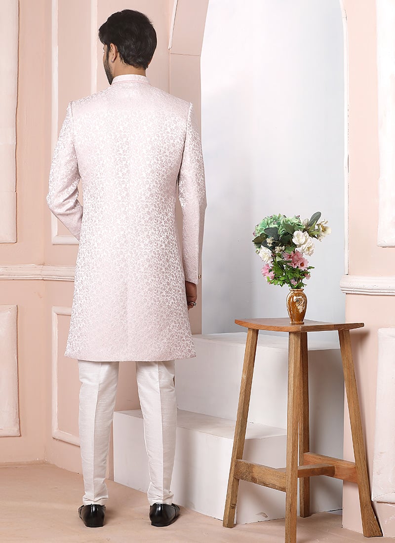 lilac sherwani