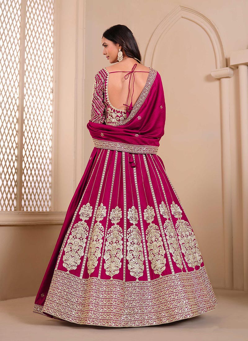 Bridal Lehenga with Multicolor Zari & Sequin Embroidery main image 1