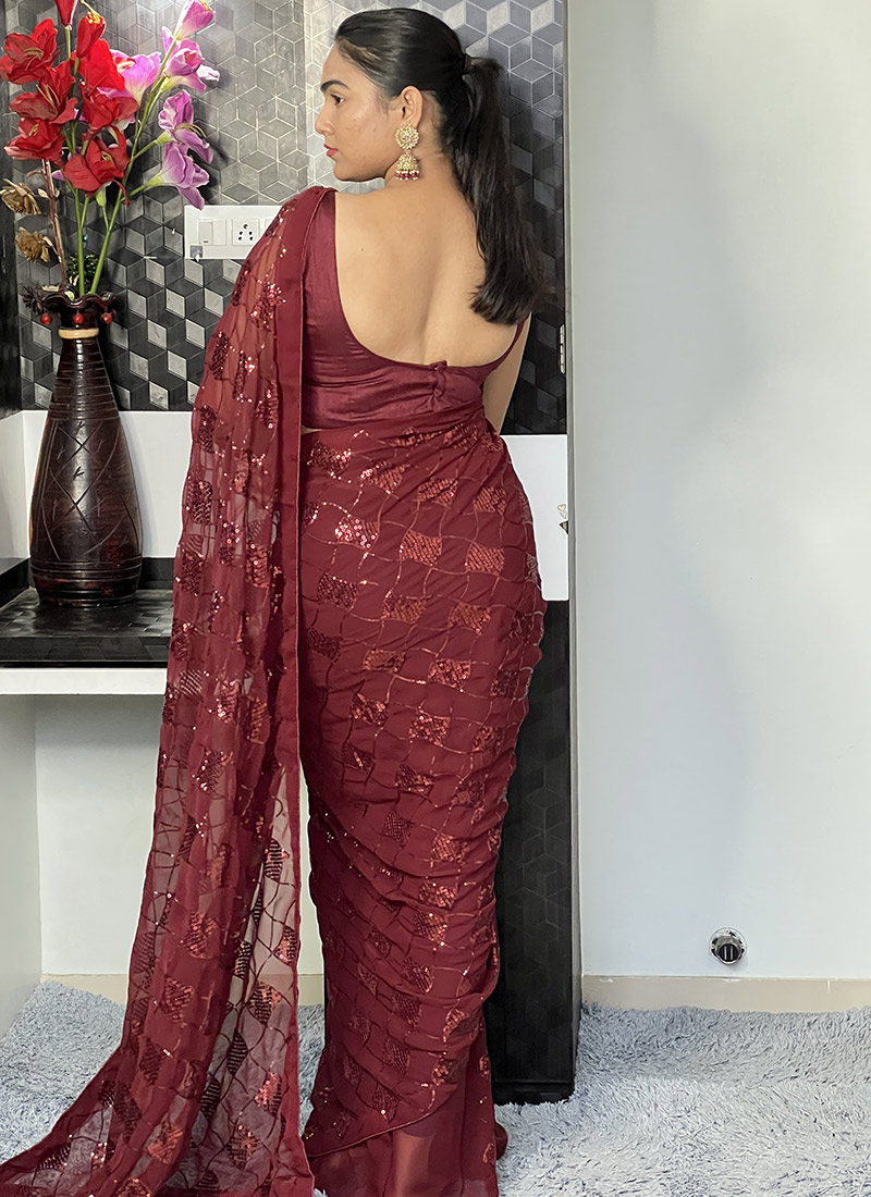 Maroon Saree | Buy Maroon Sarees Online Shopping - Cbazaar