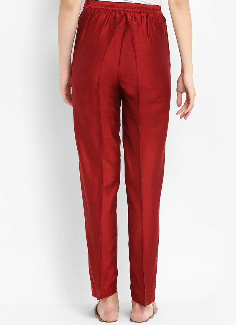 Light Maroon Pant style Straight Pure Cotton Satin main image 0