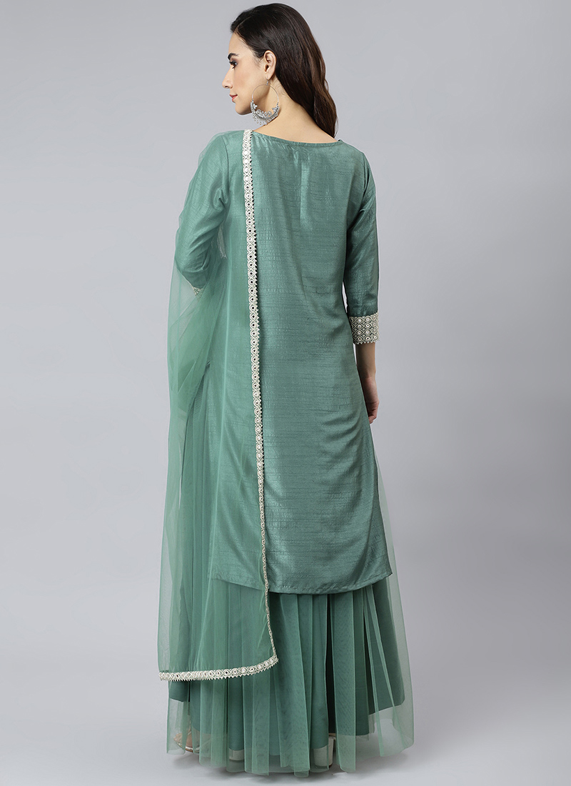 MINT CREAM LEHENGA CHOLI main image 1