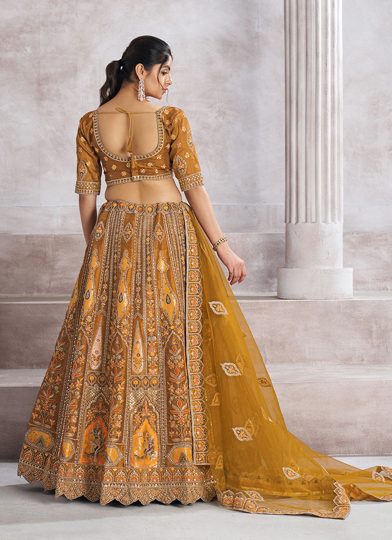 Pink Georgette Blouse With Lehenga For Indian & Pakistani Wedding Festival - Sequins Zari Embroidered Work