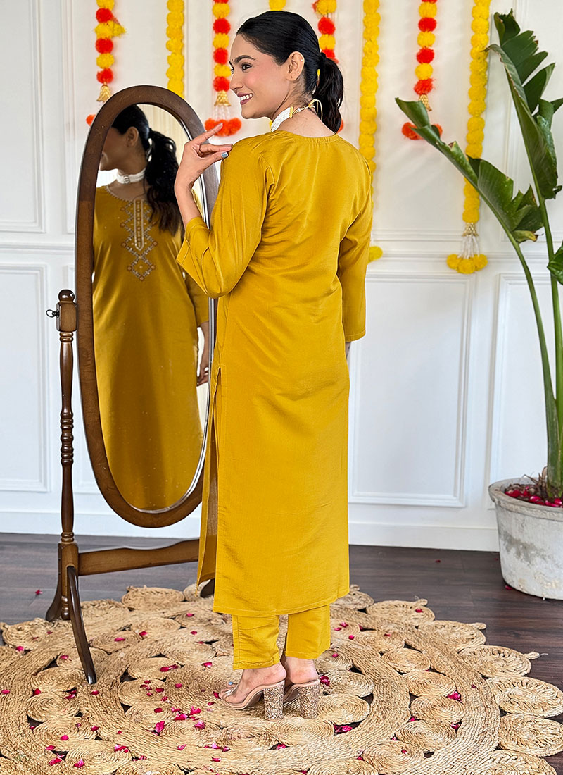 Pista Designer Readymade Chanderi Pant Suit With Wevon Jacquard Designer