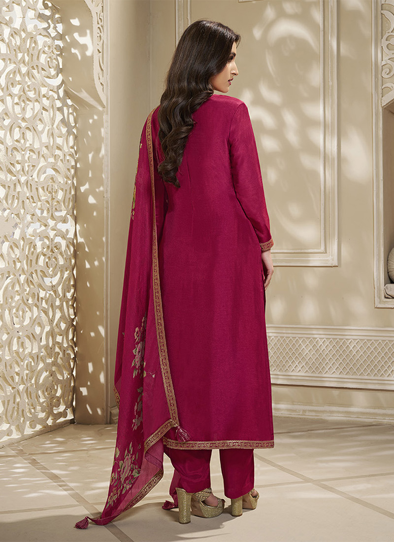 Grey Pant style Straight Silk Minakari Jacquard