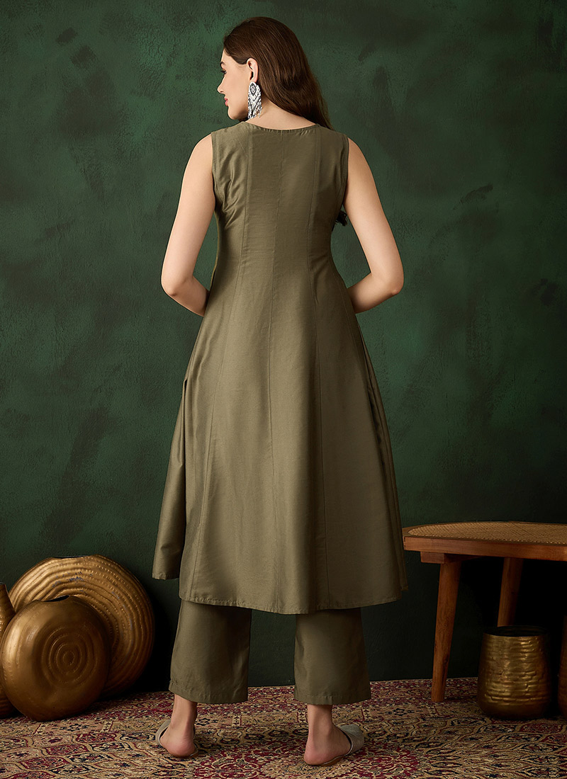 Women’s Stylish Solid Color Kurta & Pant Set with Pocket