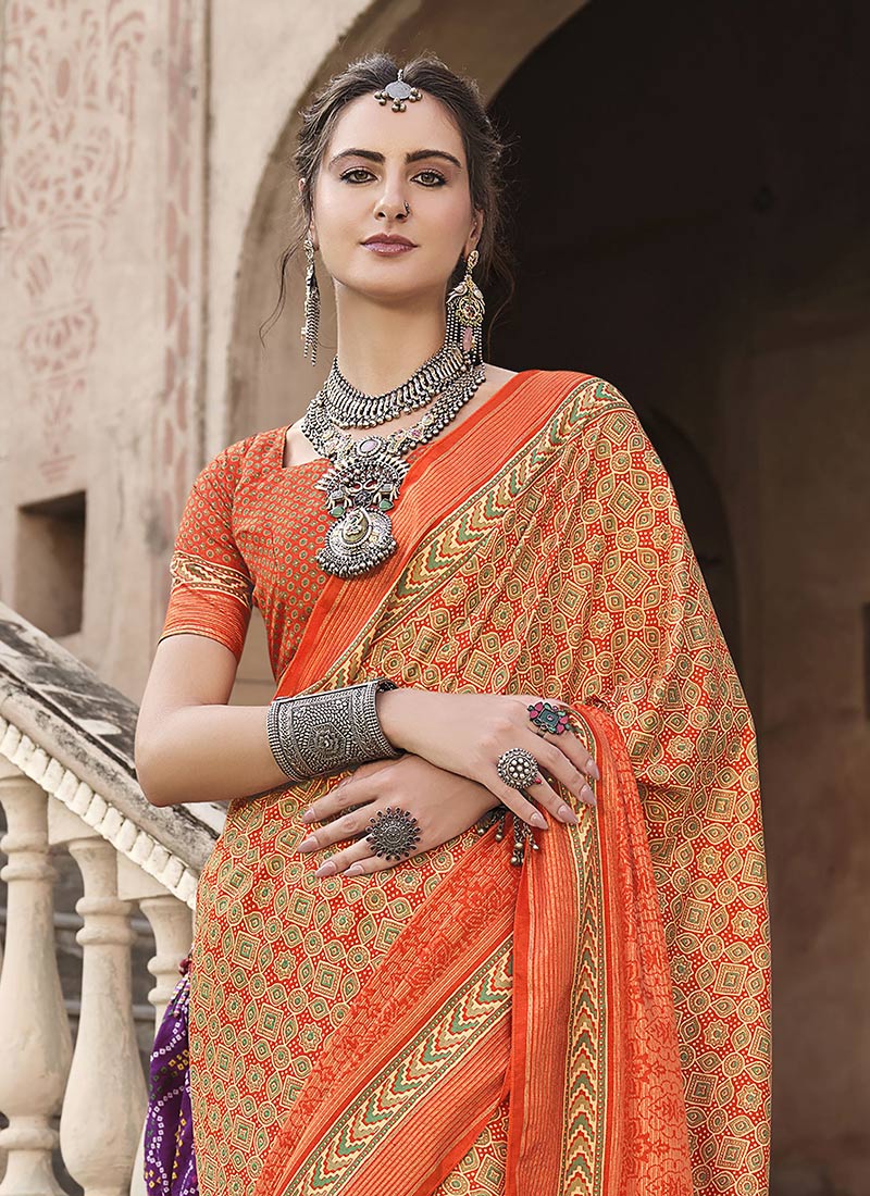 Teej Special Red Siroski Saree