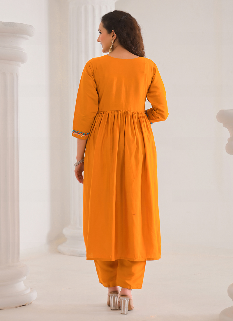 Mustard Chanderi Pant Suit main image 0
