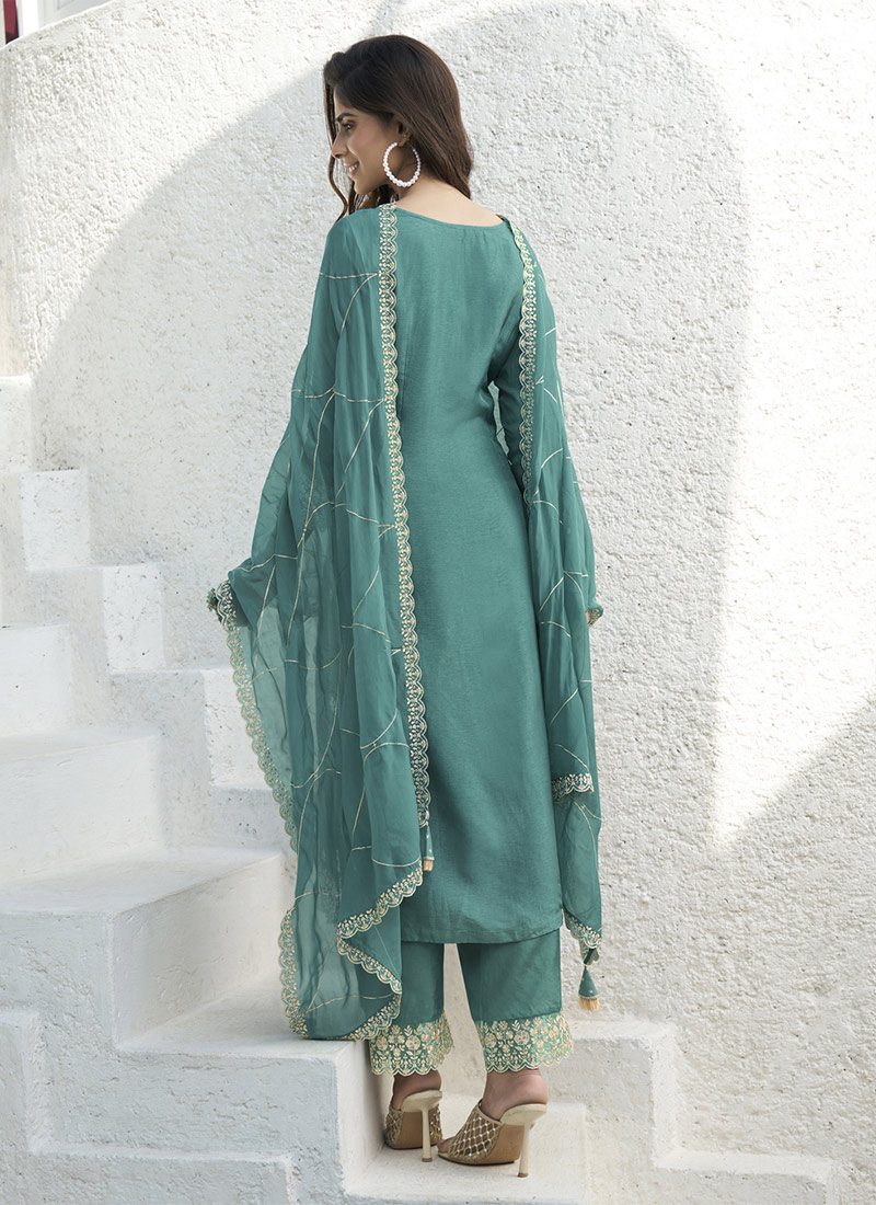 Dark Goldenrod Pant style Suit Dola Silk