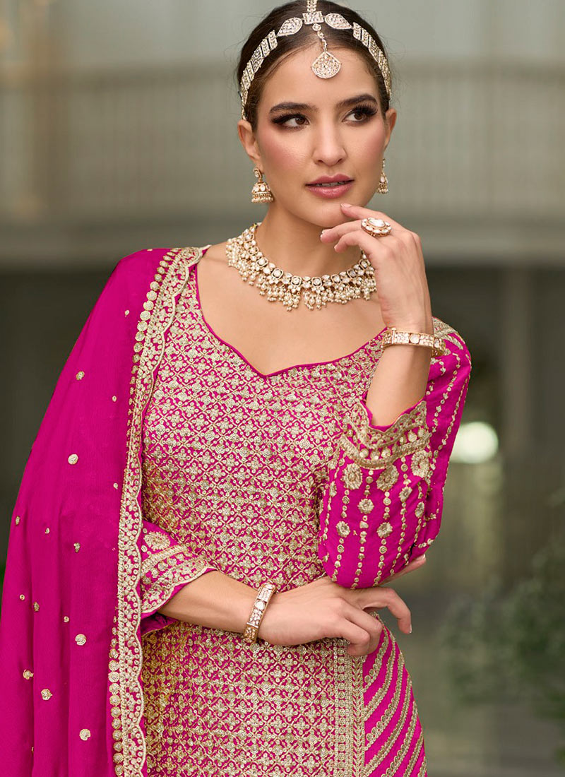 Pink Art Silk Sequins Salwar Kameez SLSKA47491241