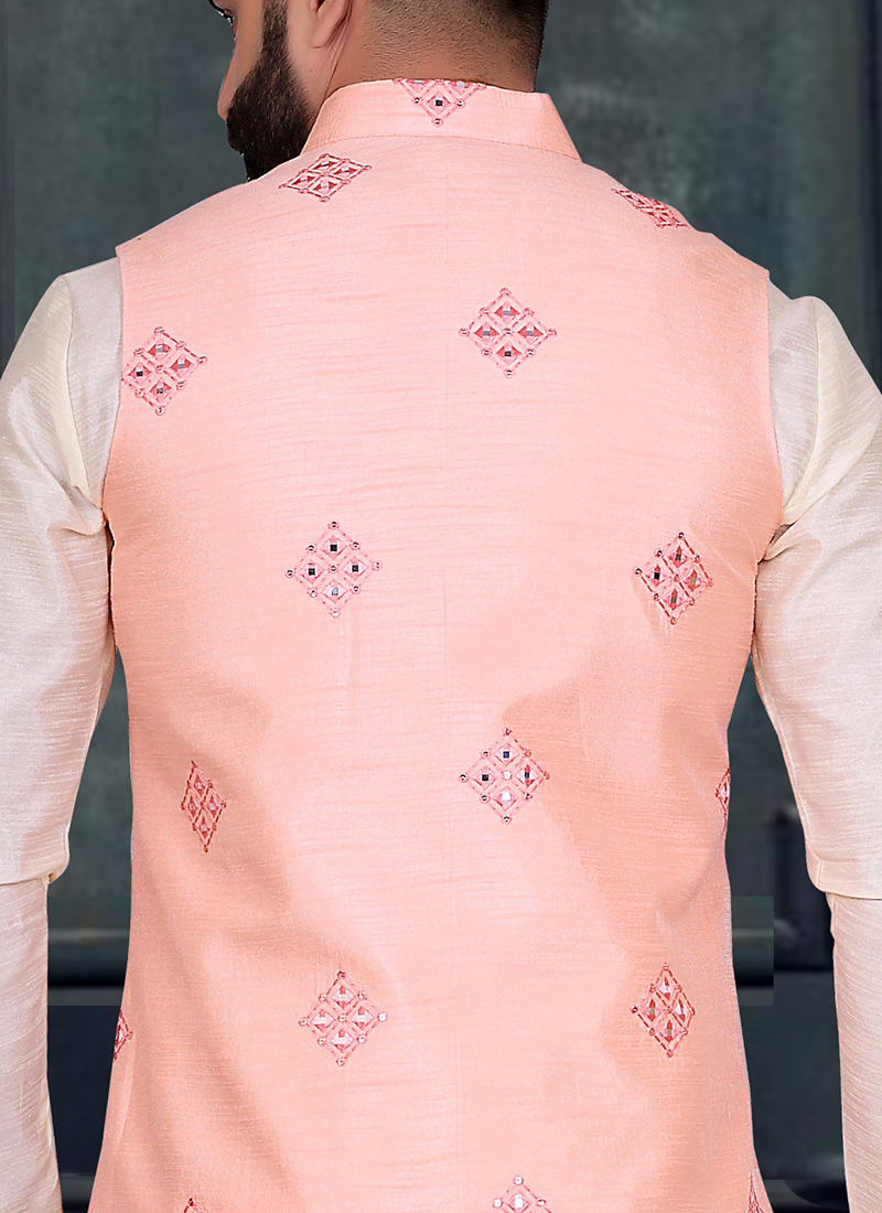 Rose embellished nehru jacket