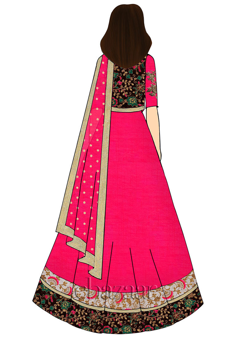 Buy Pink Jacket Style Anarkali Suit Wedding Wear, Embroidered , Sequins , Zardosi , Zari