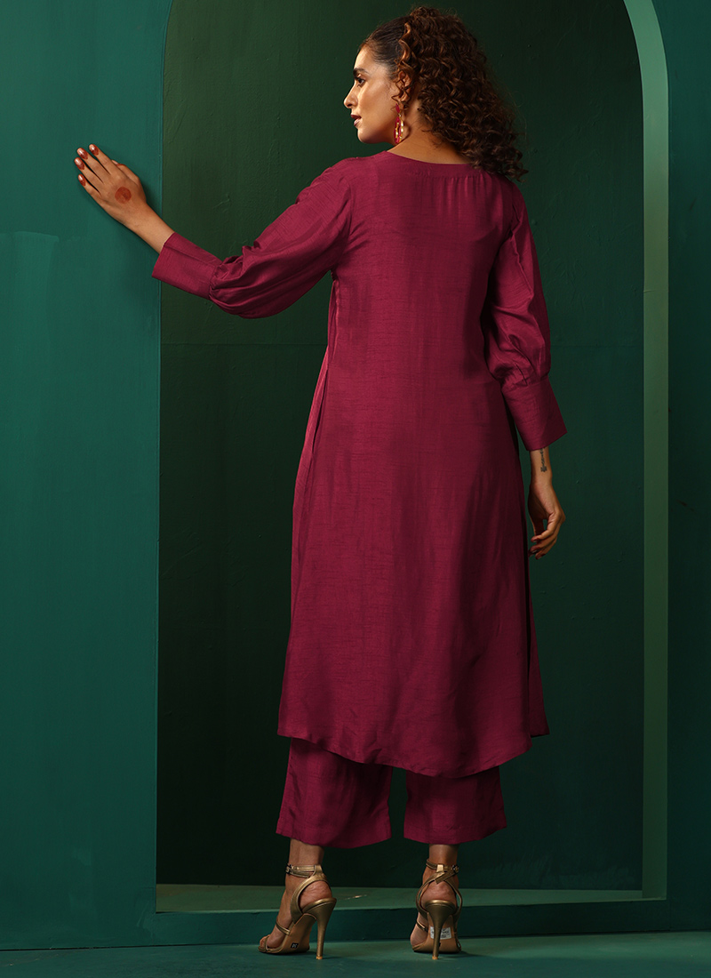 Women's Solid Purple Straight Kurta Set