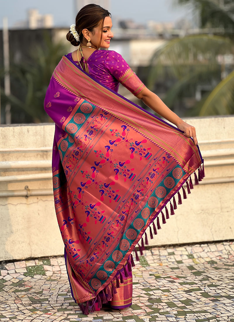 Soft Meenakari Elegant Saree With woven Pallu main image 0