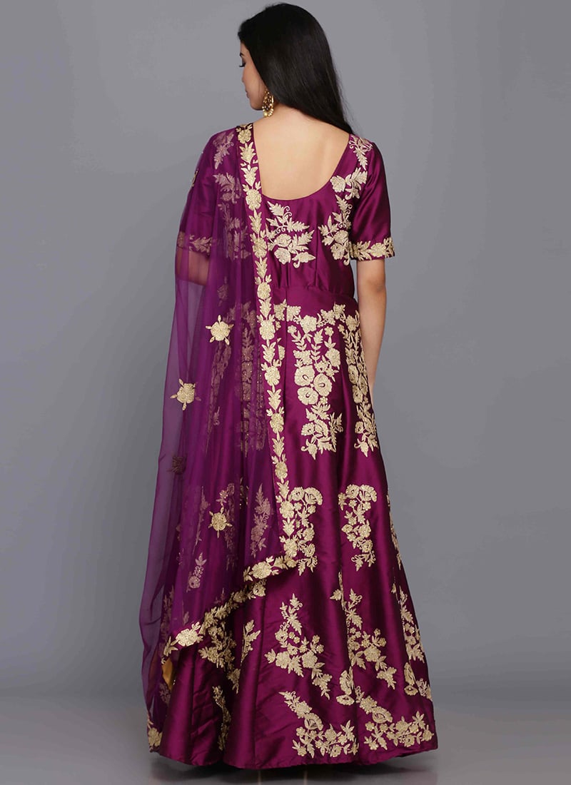 Goldenish Mustard Shimmer Silk Mirror Work party Wear Anarkali suit with Designer Lace Duppata main image 0