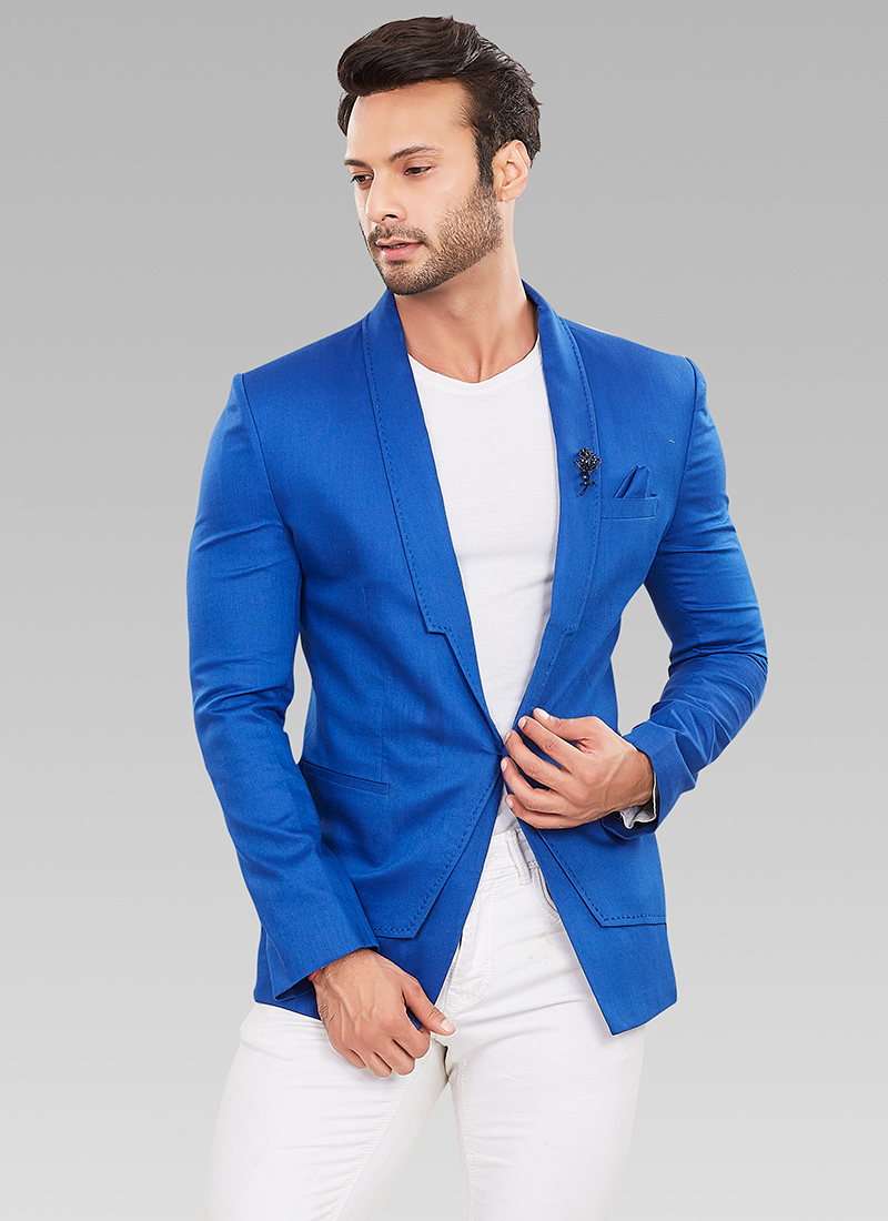 Buy Royal Blue Linen Blazers, Diwali , Party Wear , Sangeet, blazers