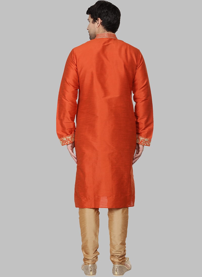 Buy Orange Color Kurta Pyjamas Online