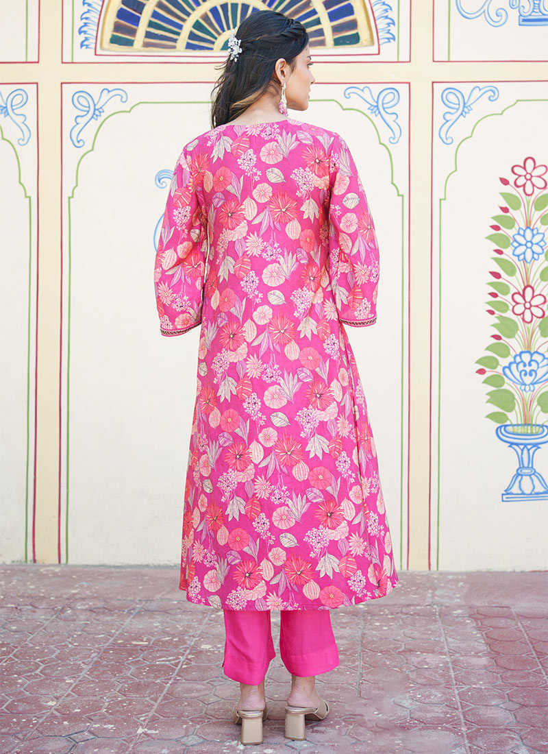 Printed Pant & Top Set - Pink