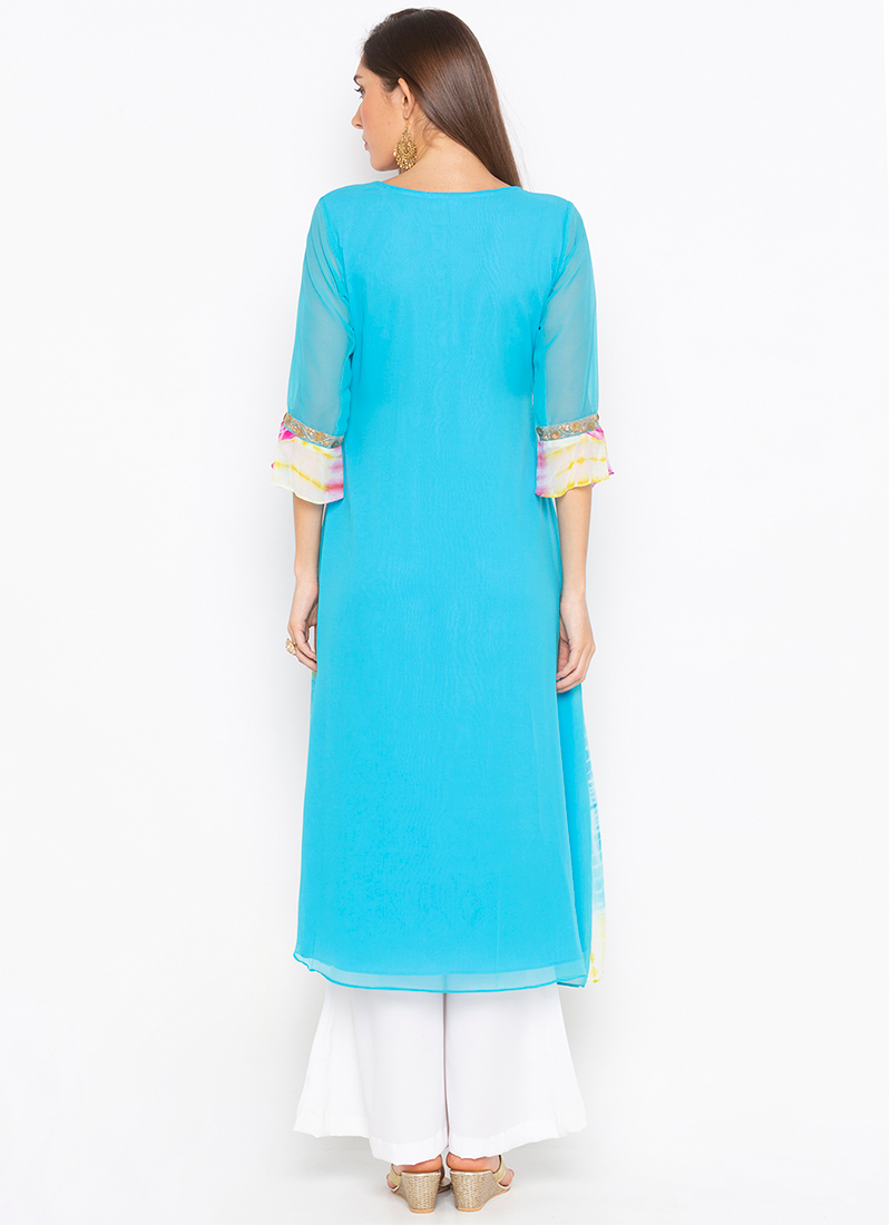 sky blue kurti colour combination