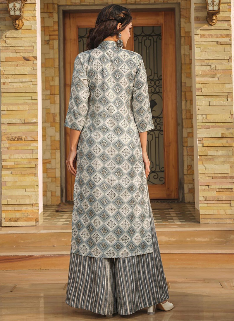 Printed Rayon Kurta Palazzo Set